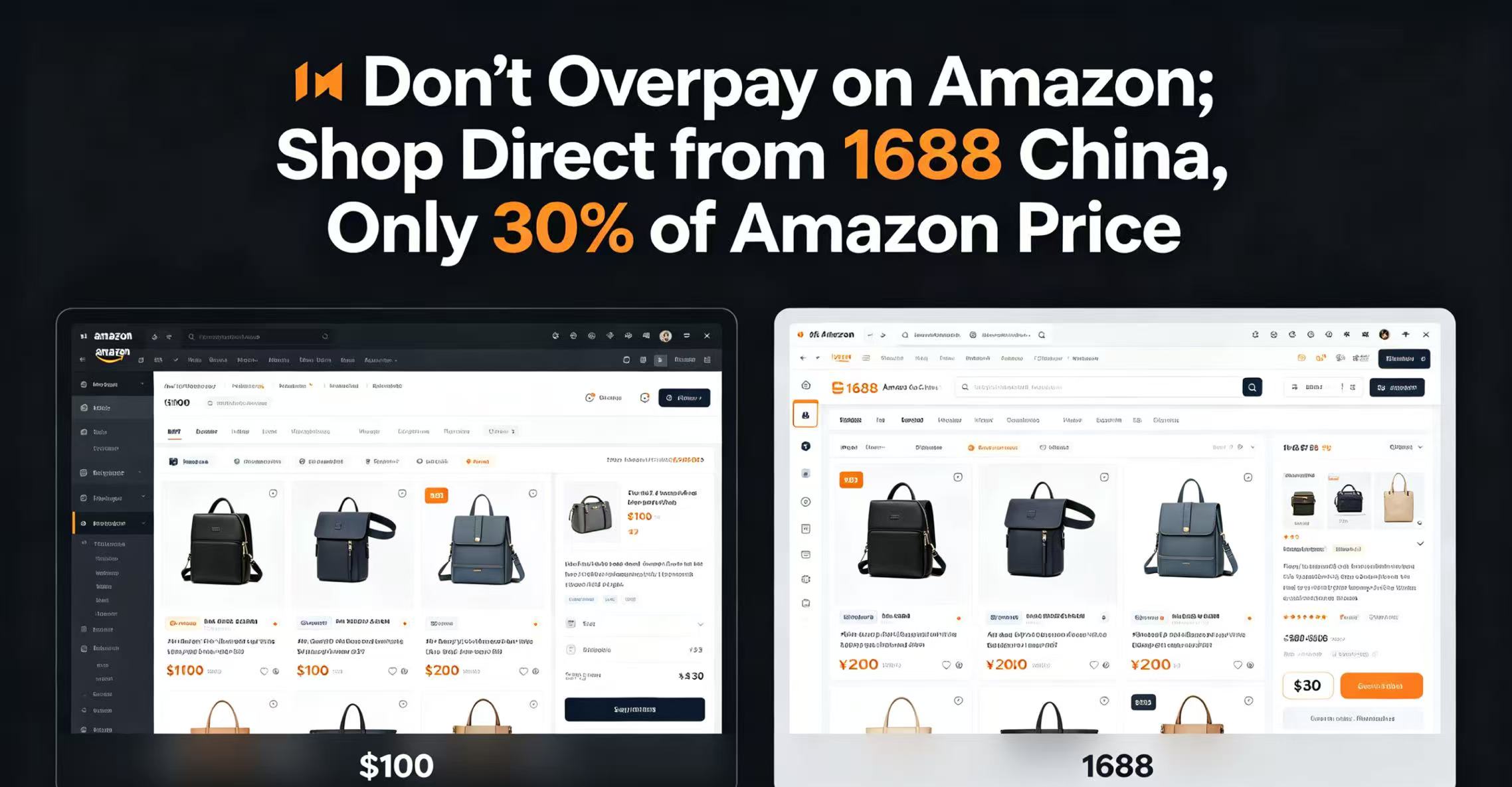 Amazon and 1688 China price comparison